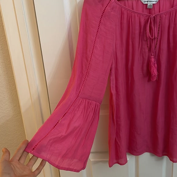 🎁NWT Counterparts Pink Wide Sleeve Blouse - Picture 3 of 7